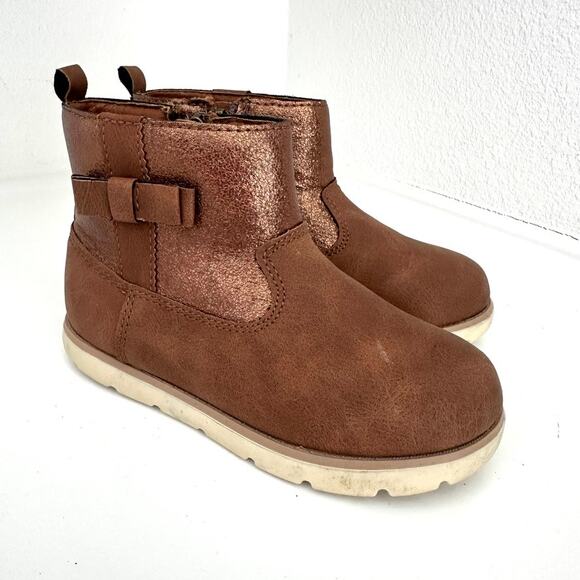 Stride Rite Other - Munchkin Machine Washable Bow Detail Boots Brown Toddler Size 9 Durable Casual